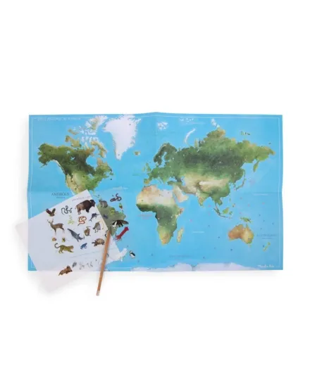 Moulin Roty - kalkomania z plakatem Zwierzęta Świata