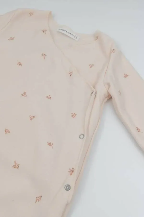 Bamboom - bambusowy pajacyk niemowlęcy ze stópkami Pure oliwki