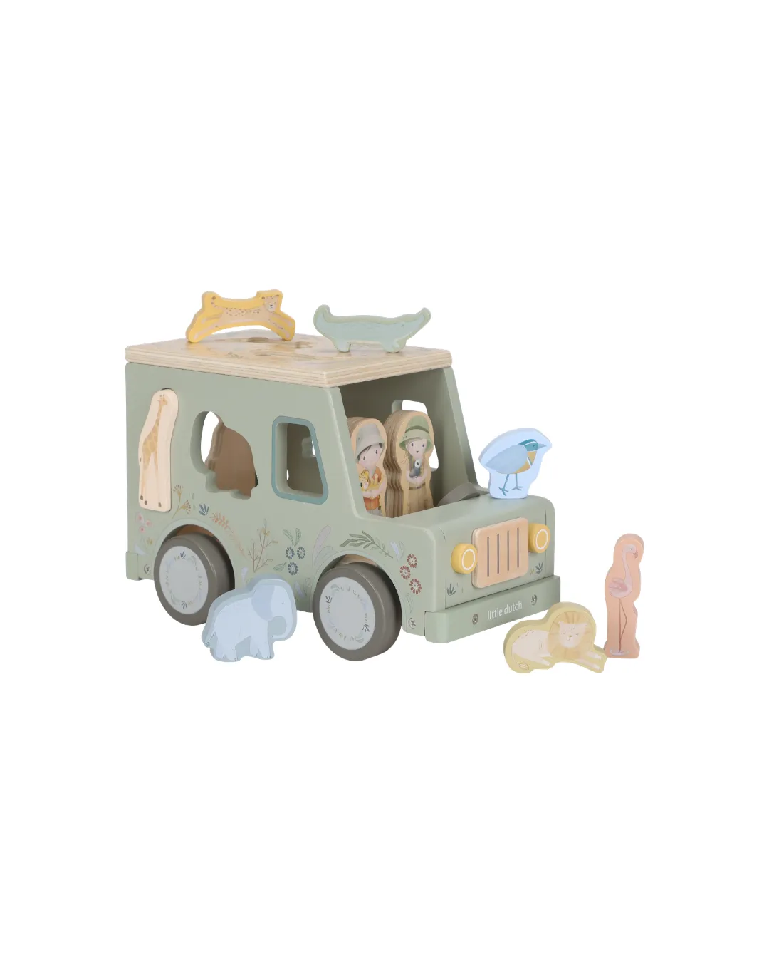 Little Dutch - drewniany samochód sorter Safari Friends FSC Little Dutch - drewniany samochód sorter Safari Friends FSC