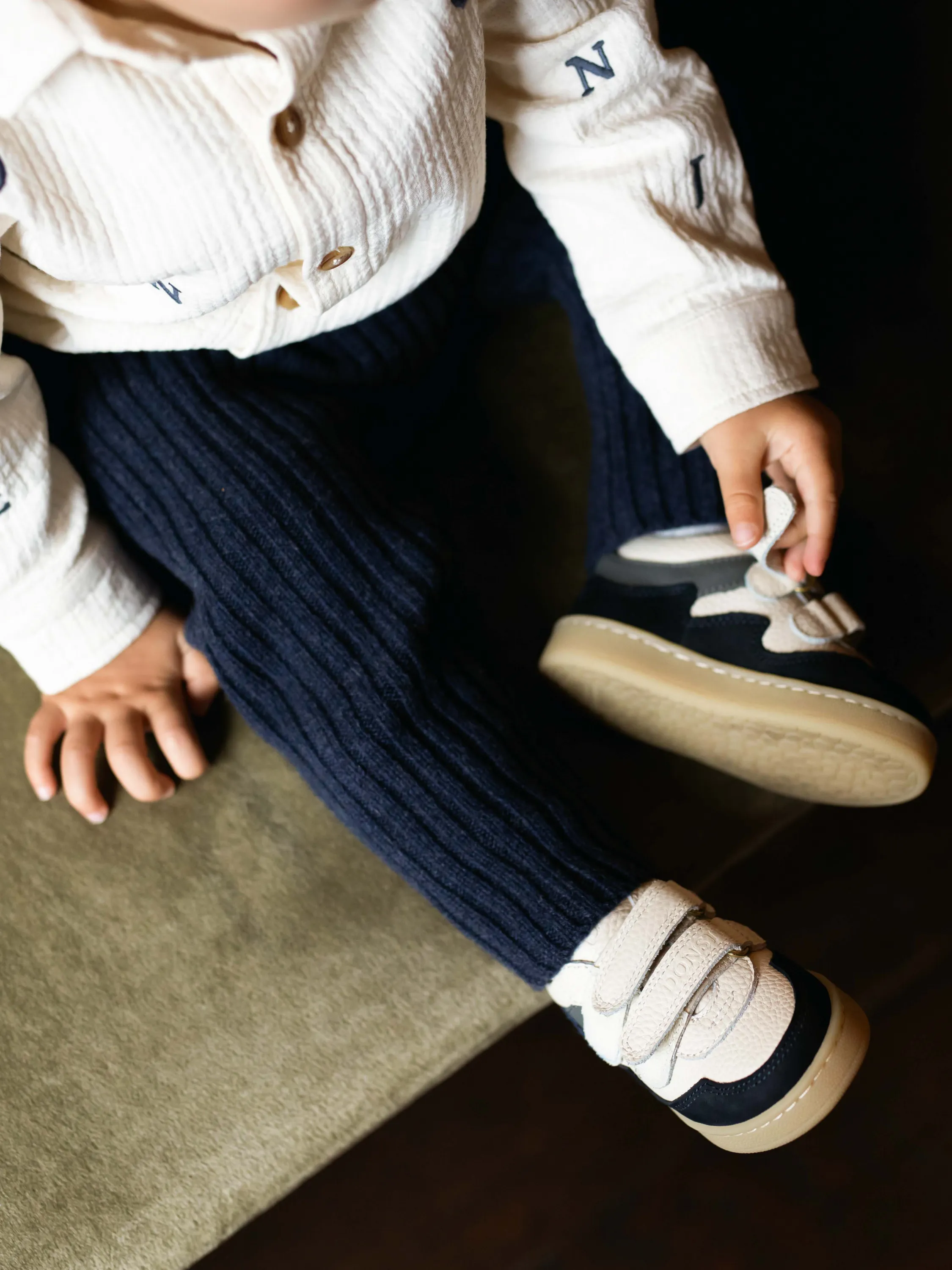 Donsje - spodnie dziecięce z wełny merino Nies Blue Marine Melange