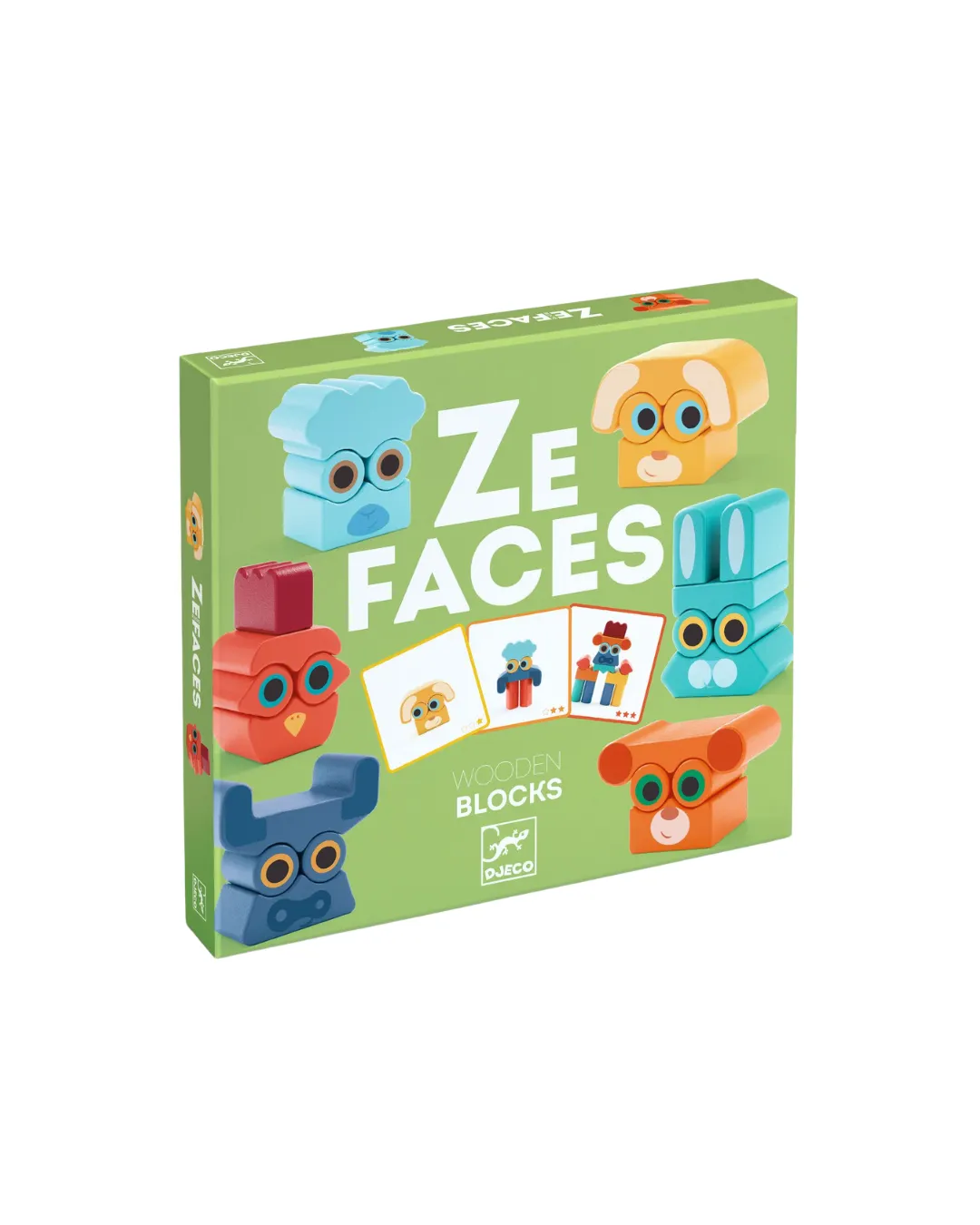 Djeco - drewniane zwierzątka do układania ZE FACES