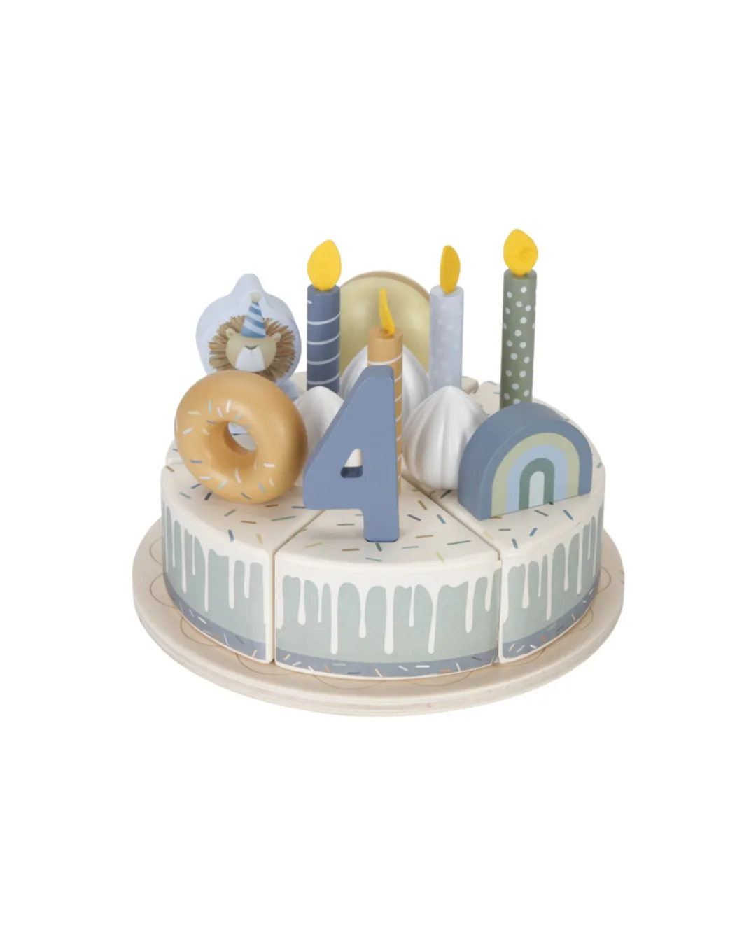 Little Dutch - drewniany torcik urodzinowy błękitny