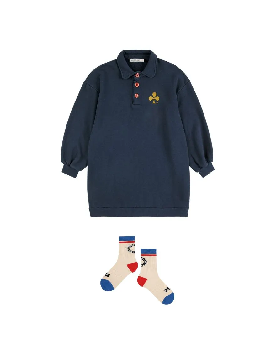 BOBO CHOSES - stylizacja dziewczęca: sukienka Clover Polo + skarpetki BOBO CHOSES - stylizacja dziewczęca: sukienka Clover Polo + skarpetki