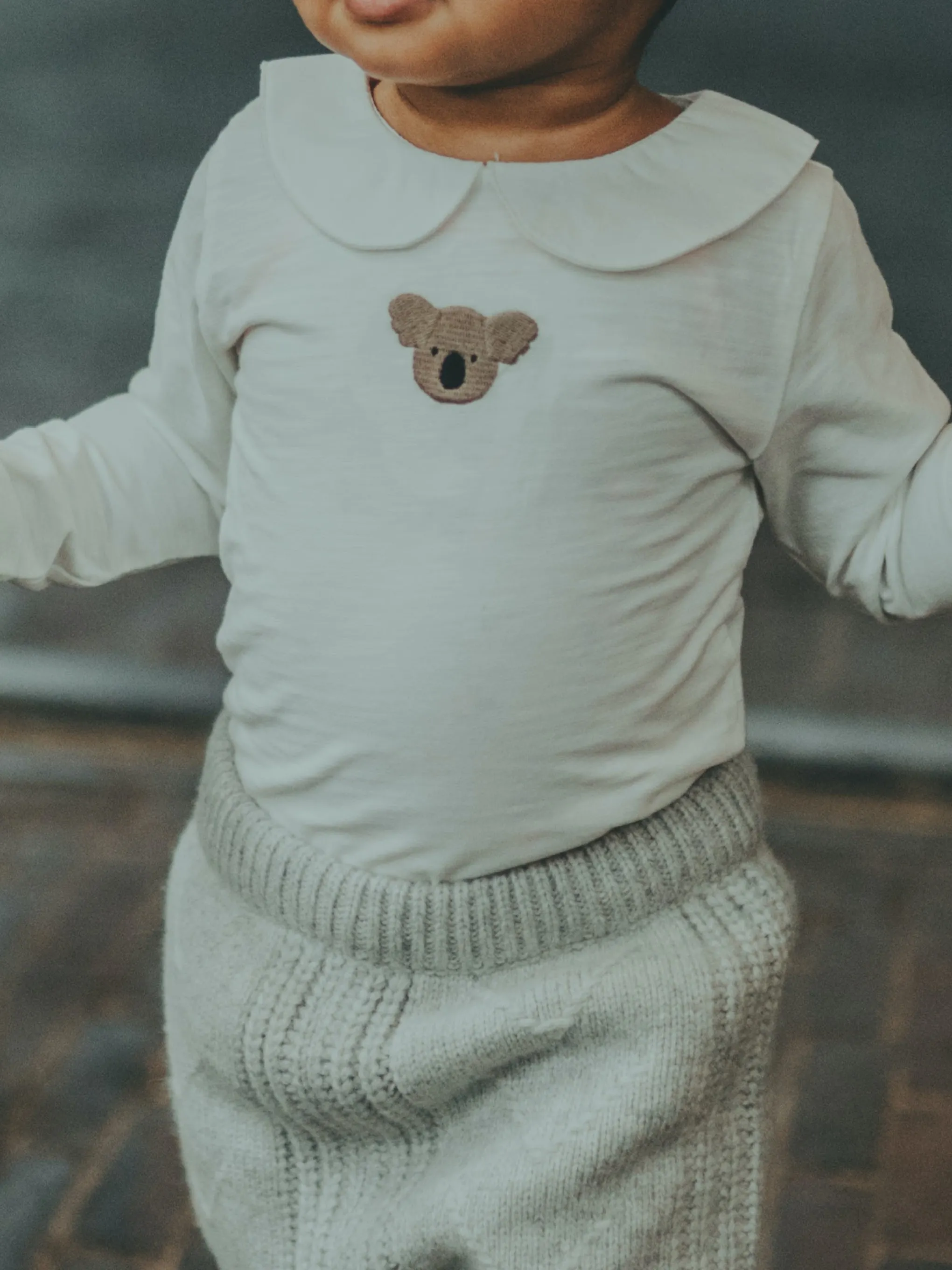 Donsje - body z długim rękawem Davo Bodysuit Koala Off White