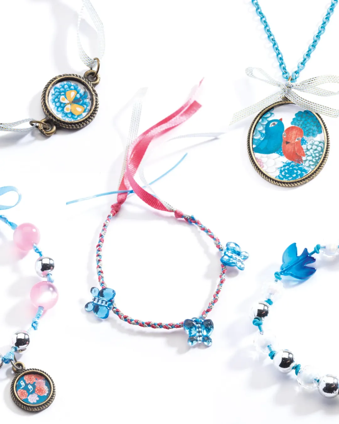 Djeco - zestaw do robienia biżuterii dla dzieci Perły i ptaki