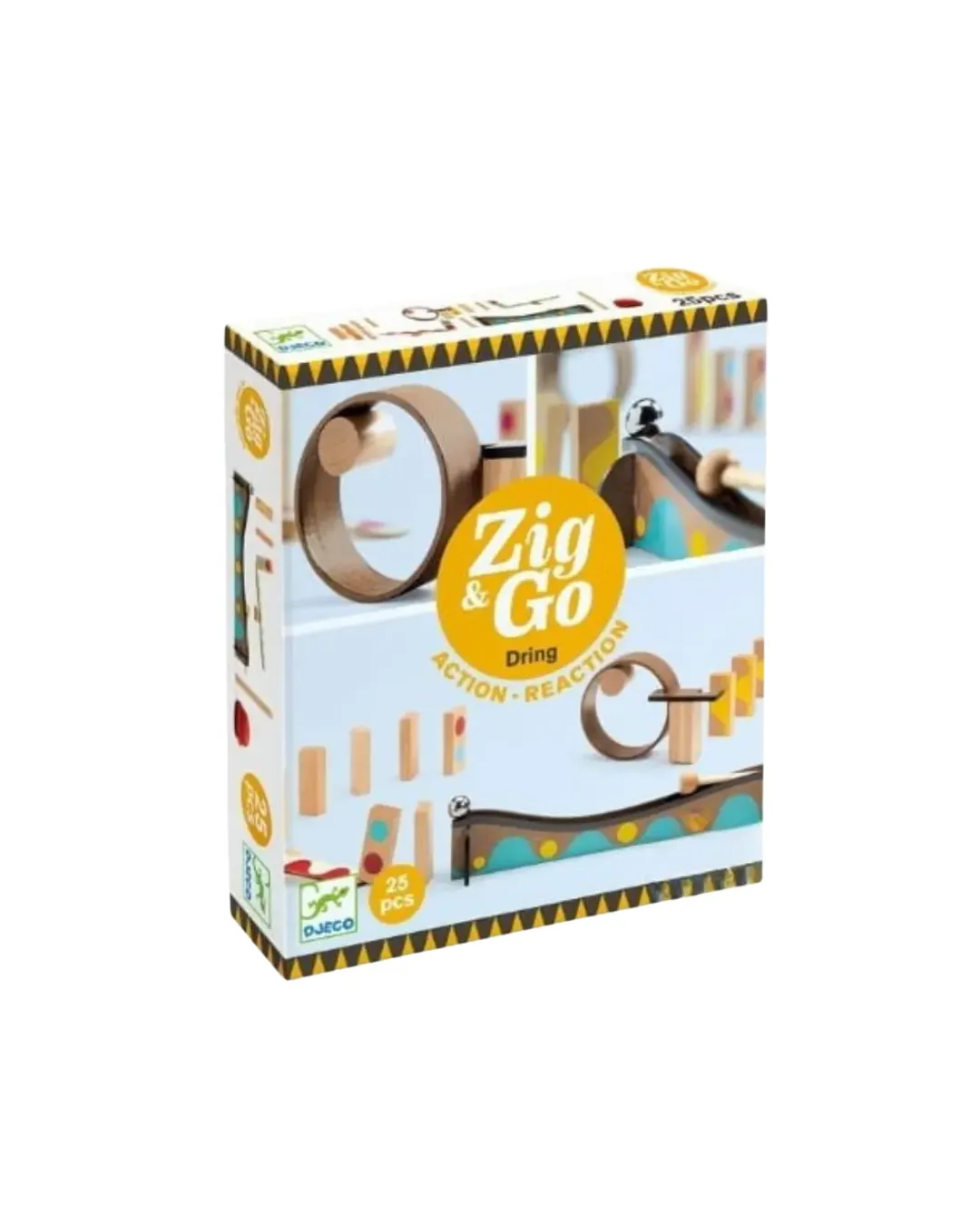 Djeco - zestaw drewniany dla dzieci Zig & Go - 25 elementów