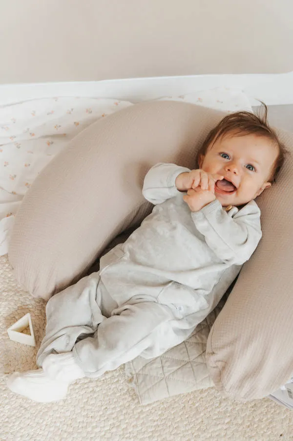 Bamboom - aksamitny pajacyk niemowlęcy bez stópek jasnoszary Bamboom - aksamitny pajacyk niemowlęcy bez stópek jasnoszary