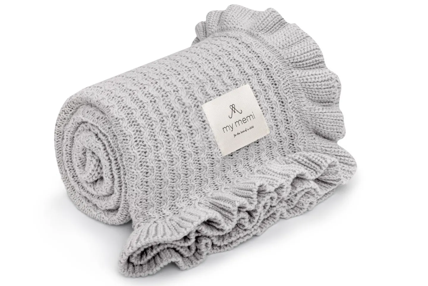 My Memi - kocyk bambusowy z falbanką 85x105 Light Grey My Memi - kocyk bambusowy z falbanką 85x105 Light Grey