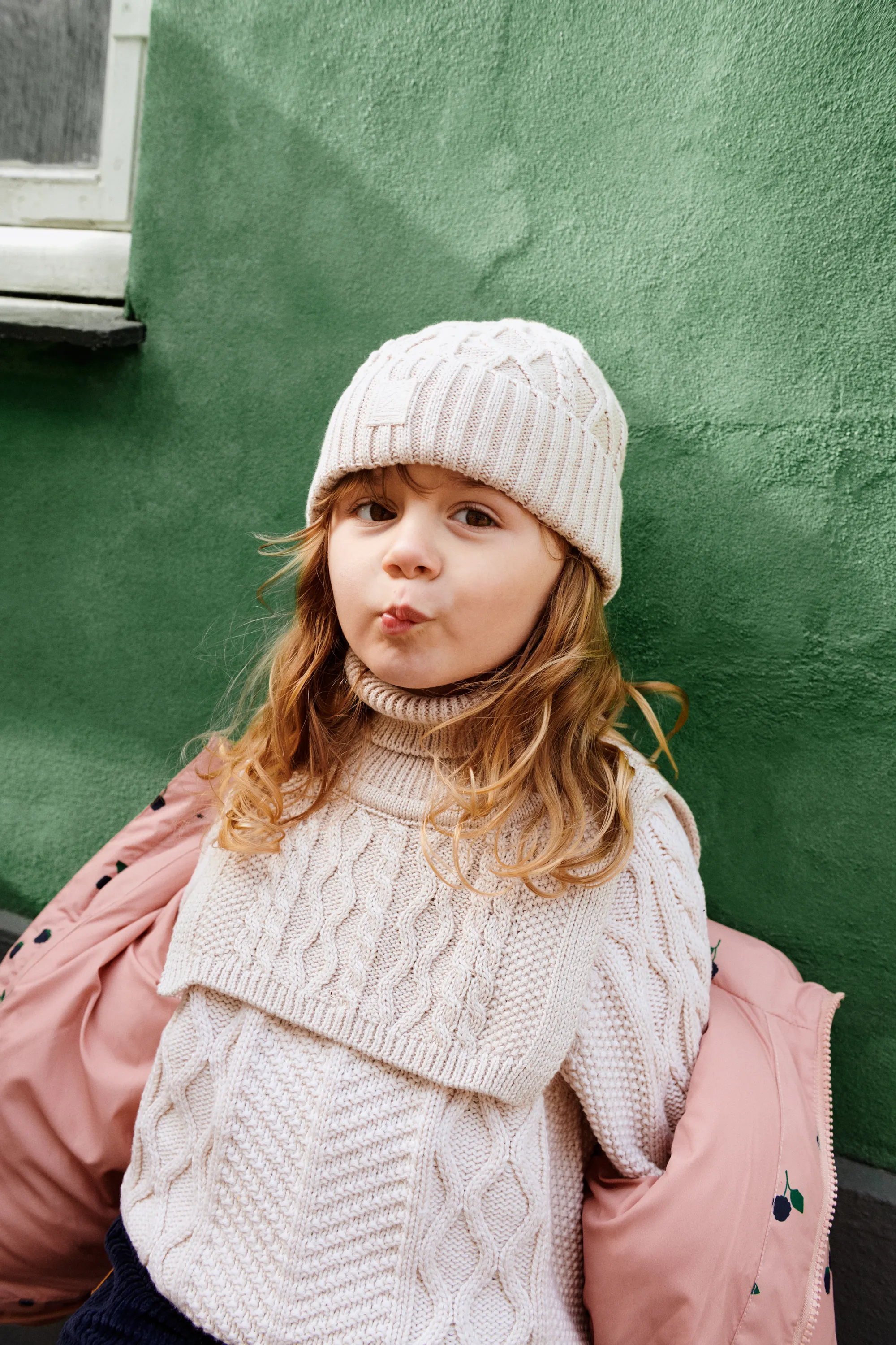 Liewood - czapka dzianinowa dziecięca Ezra Beanie Cables Sandy