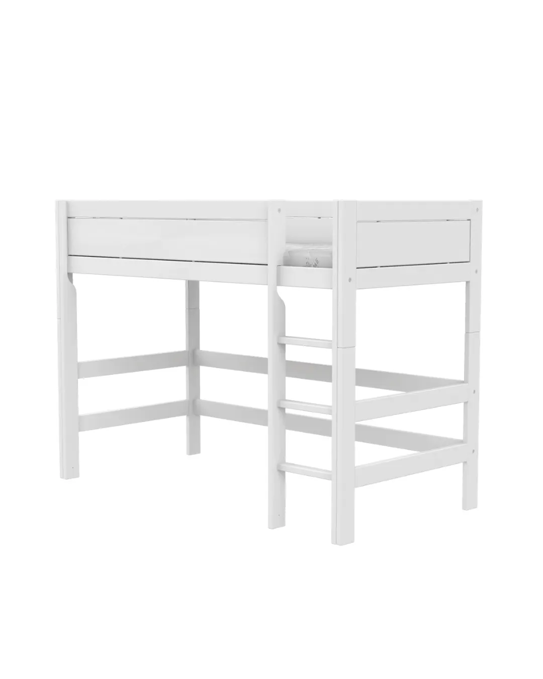LIFETIME Kidsrooms - łóżko wysokie High Sleeper z drabinką White Premium