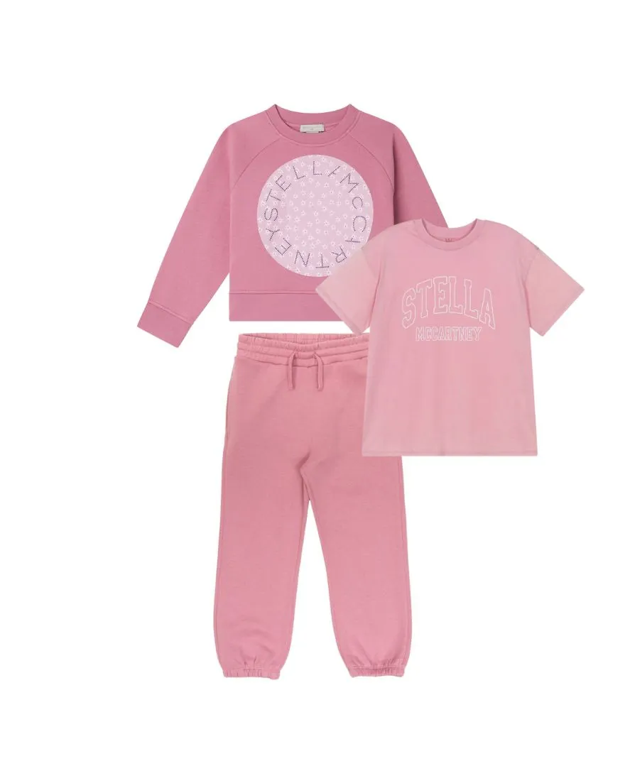 Stella McCartney - różowa stylizacja dresowa dla dziewczynki