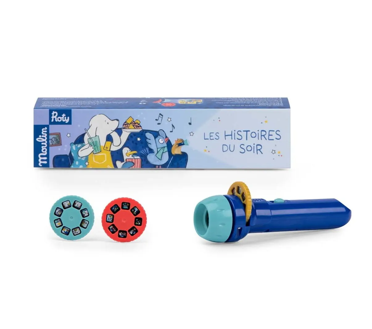 Moulin Roty - latarka z projektorem Puce & Pilou Moulin Roty - latarka z projektorem Puce & Pilou