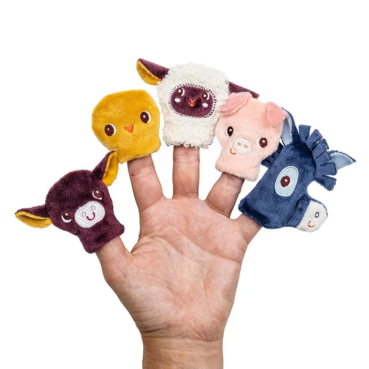 Lilliputiens - książeczka aktywizująca z mini-pacynkami Farma 12m+