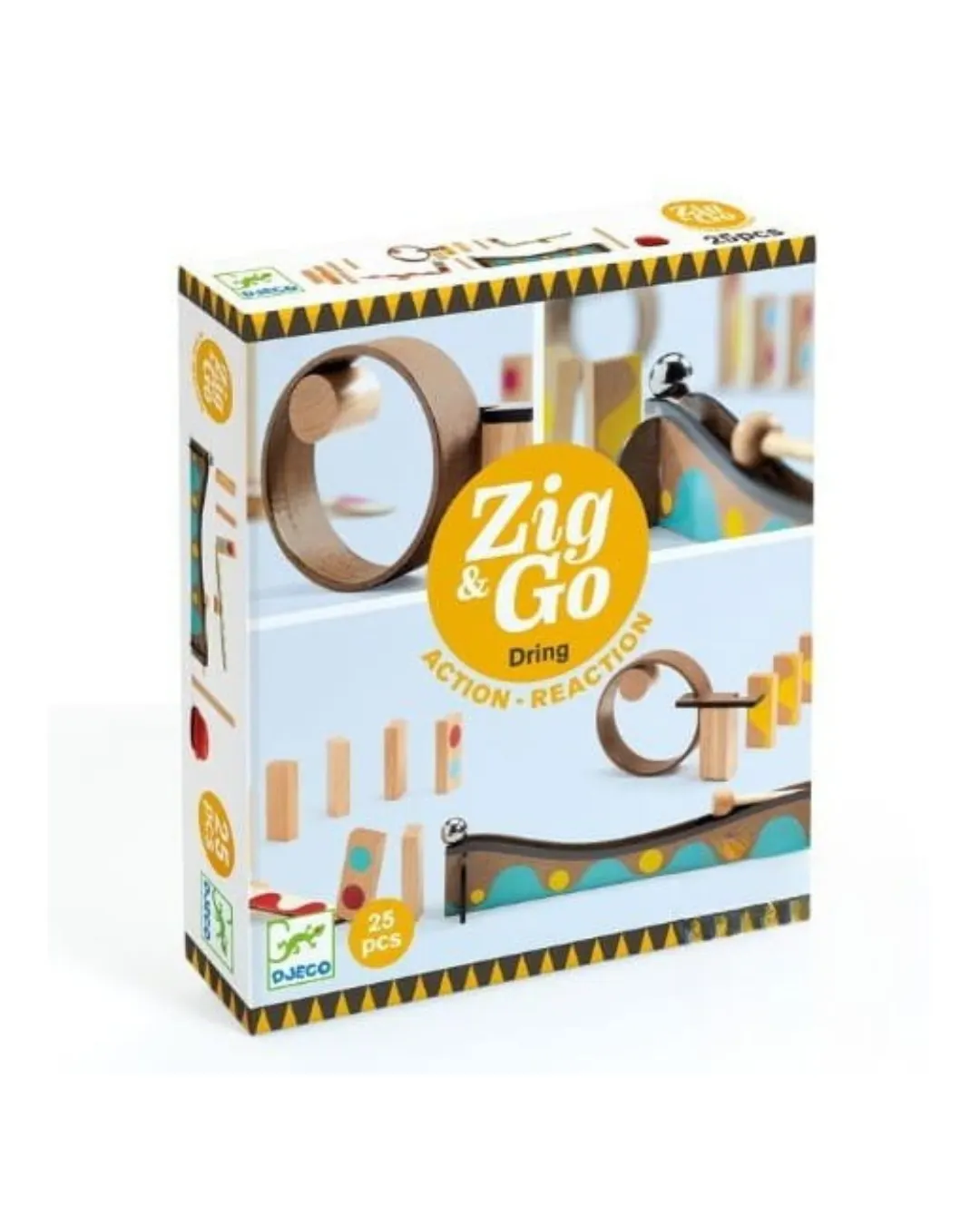 Djeco - zestaw drewniany dla dzieci Zig & Go - 25 elementów