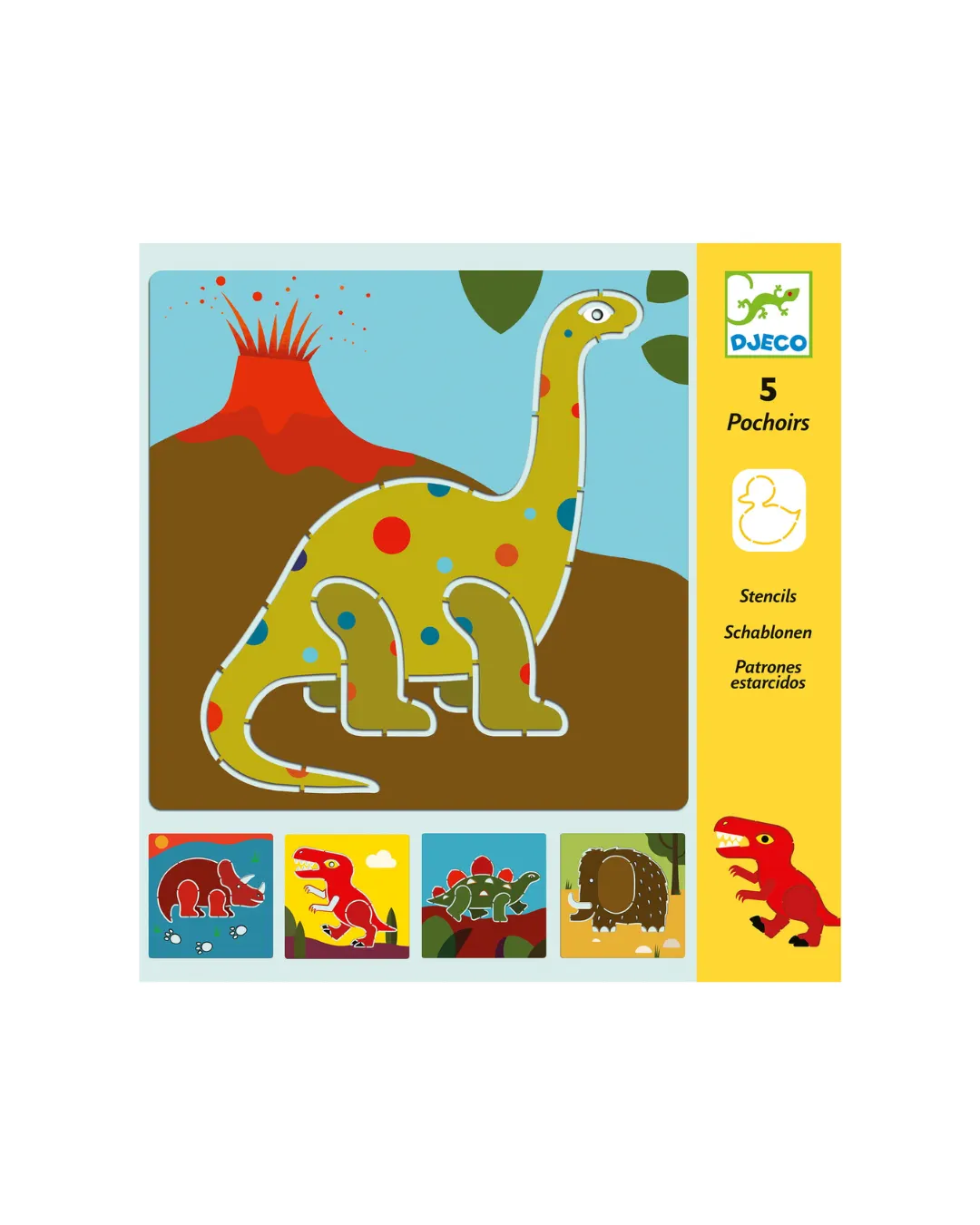 Djeco - szablony do odrysowywania dla dzieci dinozaury Djeco - szablony do odrysowywania dla dzieci dinozaury