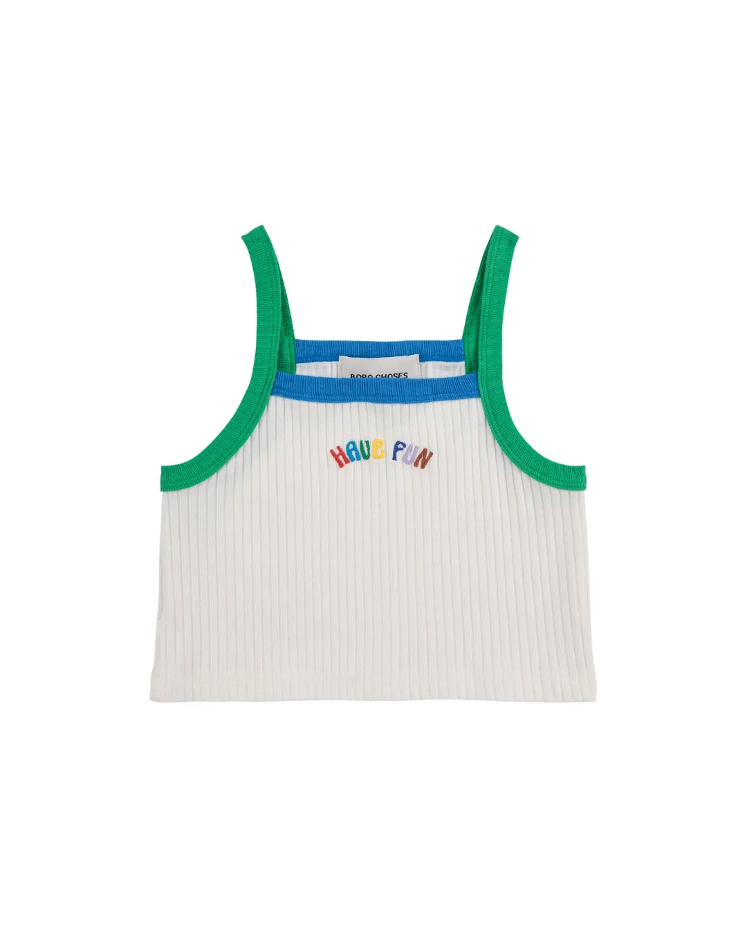 BOBO CHOSES - krótki top na ramiączkach Have Fun Off-White