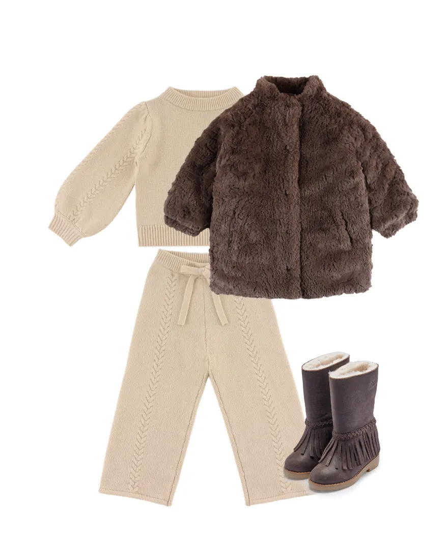 Donsje - przytulna stylizacja dziewczęca Brown Toffee