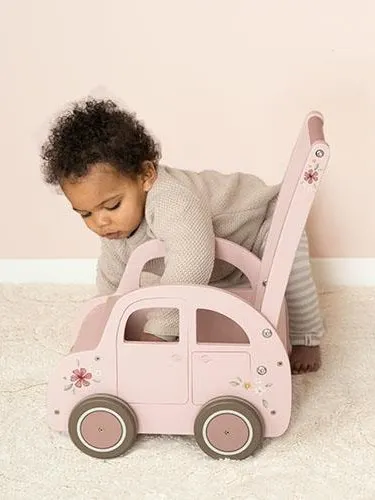 Wózeczek drewniany na zabawki Little Dutch Pink FSC