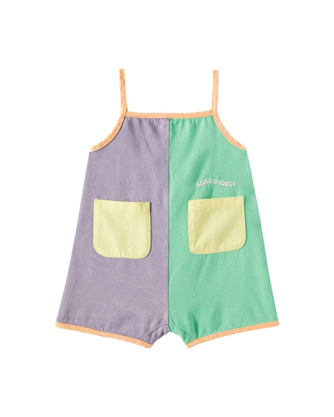 BOBO CHOSES - kombinezon dziecięcy na cienkich ramiączkach color block multicolor