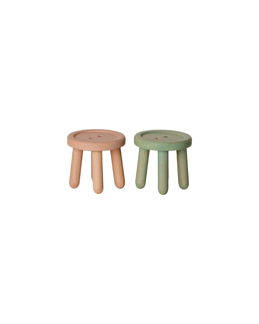 Maileg - zestaw stołków dla myszek Jasny róż/ Jasna mięta Maileg - zestaw stołków dla myszek Jasny róż/ Jasna mięta