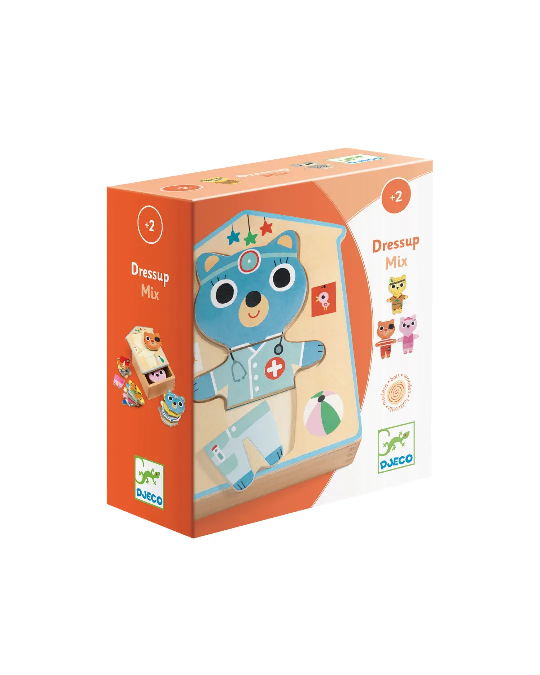 Djeco - drewniane puzzle przebieranki