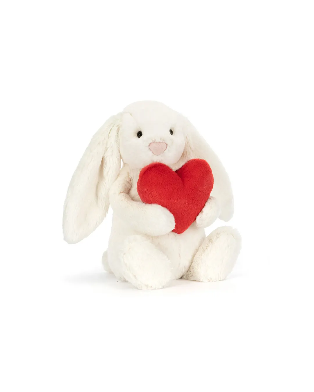 Jellycat - króliczek kremowy z czerwonym sercem 31 cm