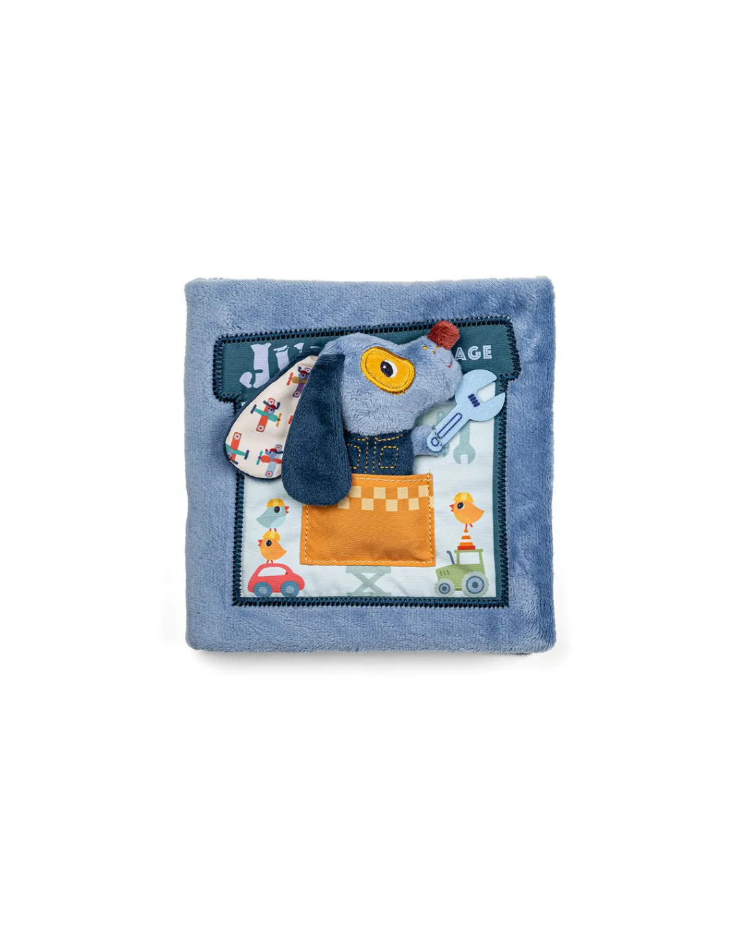 Lilliputiens - miękka książeczka aktywizująca "Garaż pieska Jules'a" 12m+