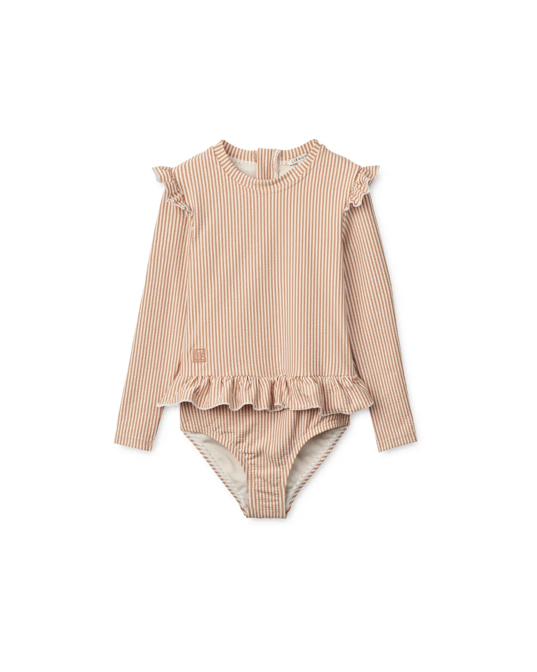Liewood - kostium kąpielowy z długim rękawem UV Sille Seersucker stripe pale tuscany creme de la creme