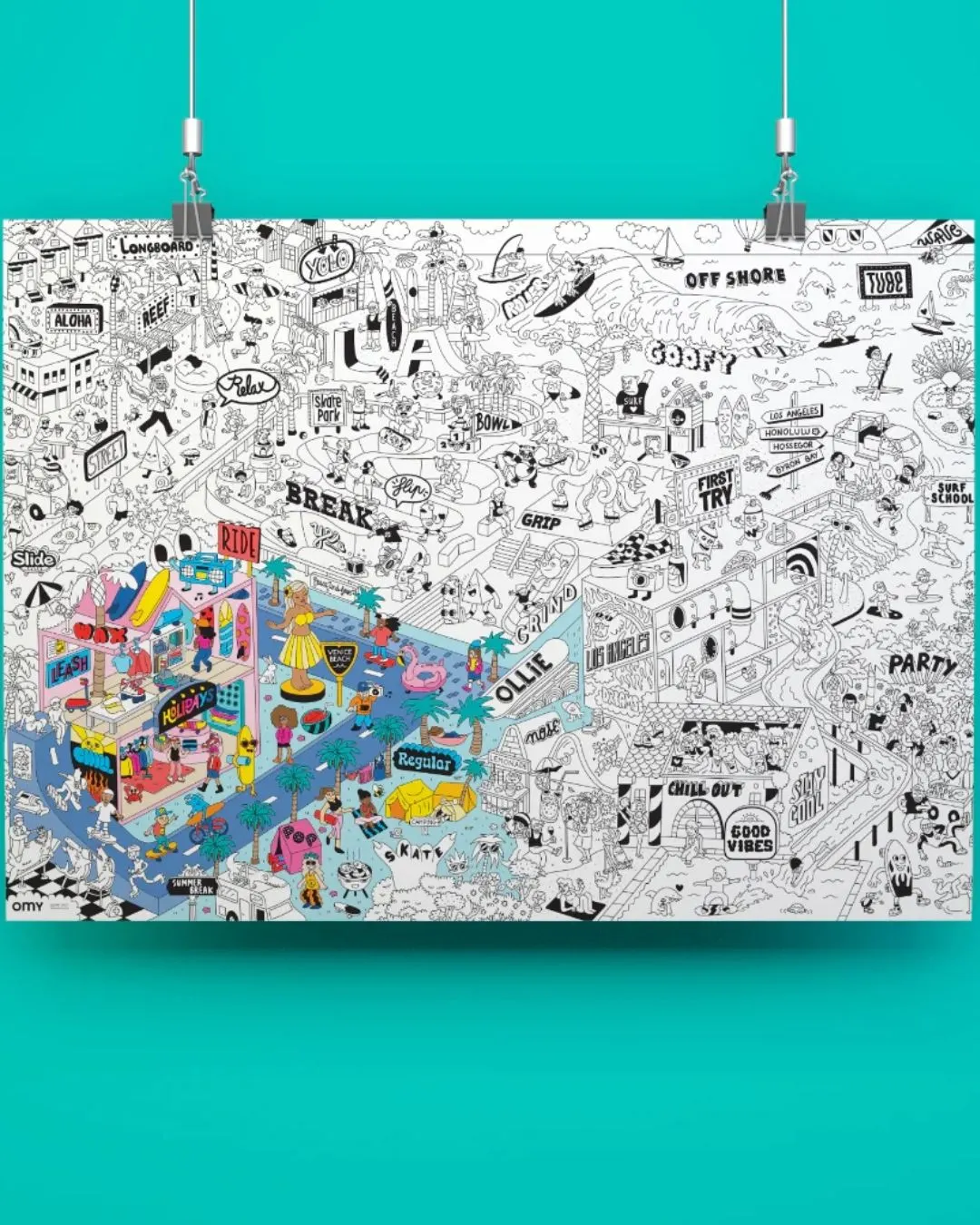 Omy - gigantyczna kolorowanka 100x70 Surf & Skate Omy - gigantyczna kolorowanka 100x70 Surf & Skate