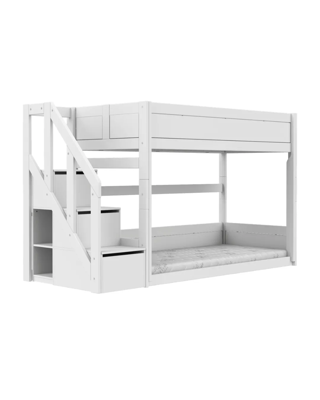 LIFETIME Kidsrooms - niskie łóżko piętrowe ze schodami White Standard LIFETIME Kidsrooms - niskie łóżko piętrowe ze schodami White Standard