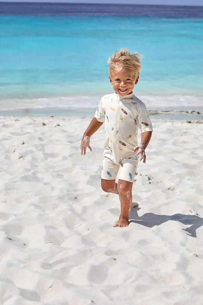 Lassig - kombinezon strój kąpielowy z krótkim rękawem LSF Surfboards UV sea salt Lassig - kombinezon strój kąpielowy z krótkim rękawem LSF Surfboards UV sea salt