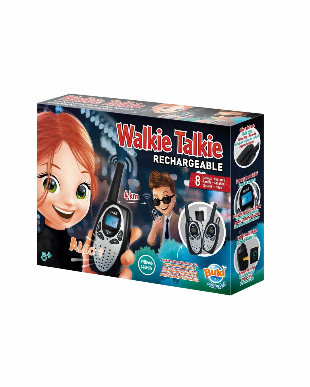 Buki - Walkie-Talkie z akumulatorem - zasięg 4 km Buki - Walkie-Talkie z akumulatorem - zasięg 4 km