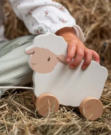 Little Dutch - drewniana owieczka do ciągnięcia Little Farm Little Dutch - drewniana owieczka do ciągnięcia Little Farm