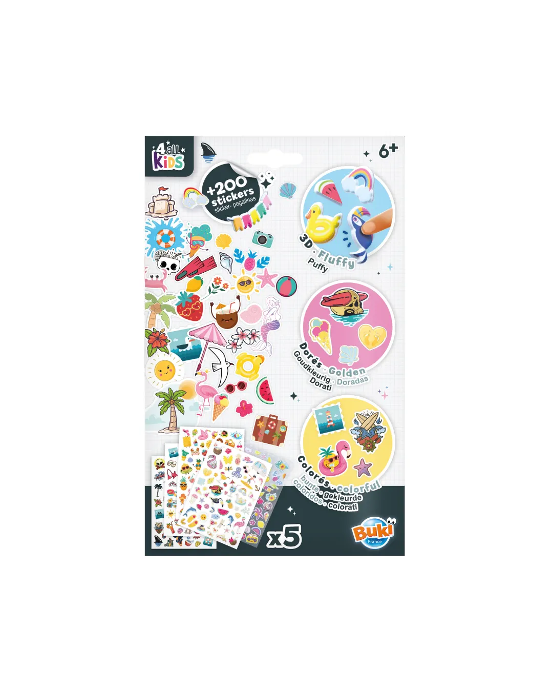 Buki - zestaw naklejek +200 LATO