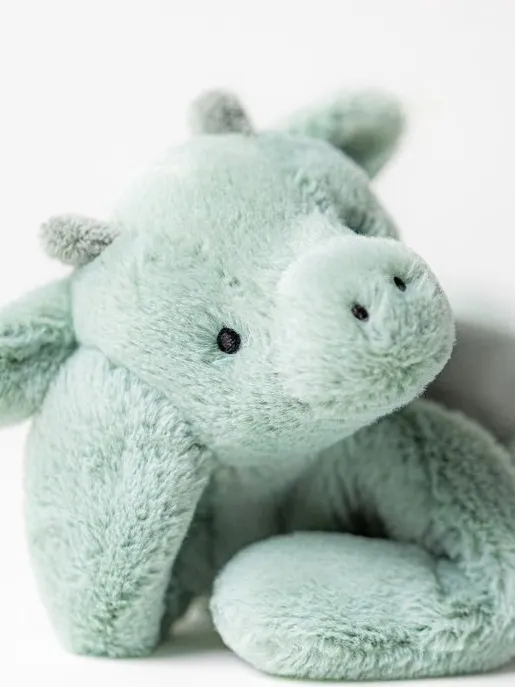 Jellycat - Smok szmatka przytulanka miętowo-szara 34 cm Jellycat - Smok szmatka przytulanka miętowo-szara 34 cm