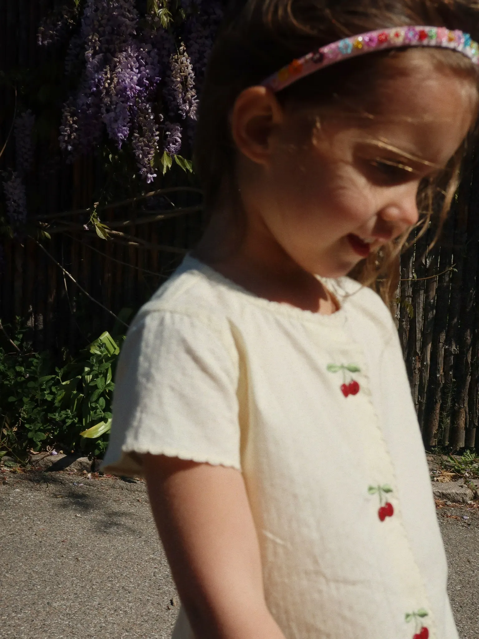 Konges Sløjd - sukienka Evia Cherry Cloud Cream