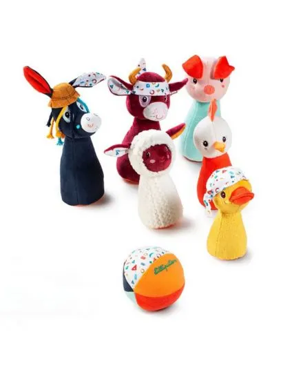 Lilliputiens - miękkie kręgle zabawki z piłką dzwoneczkiem Farma Lilliputiens - miękkie kręgle zabawki z piłką dzwoneczkiem Farma