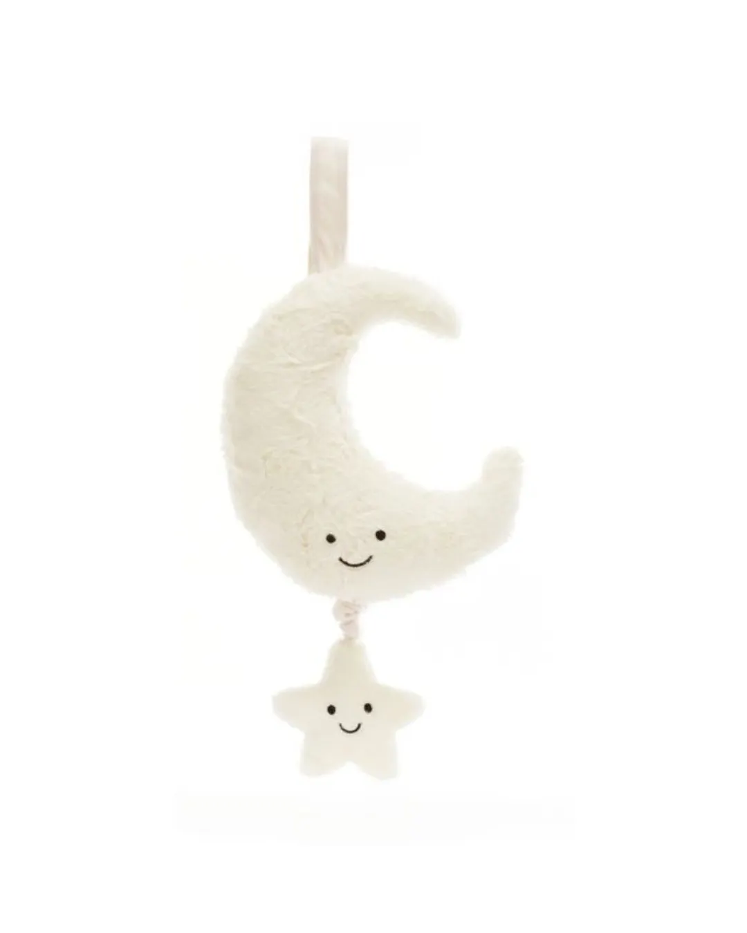 Jellycat - księżyc Perłowo-Biały z Gwiazdką i Pozytywką Kremowy 28 cm