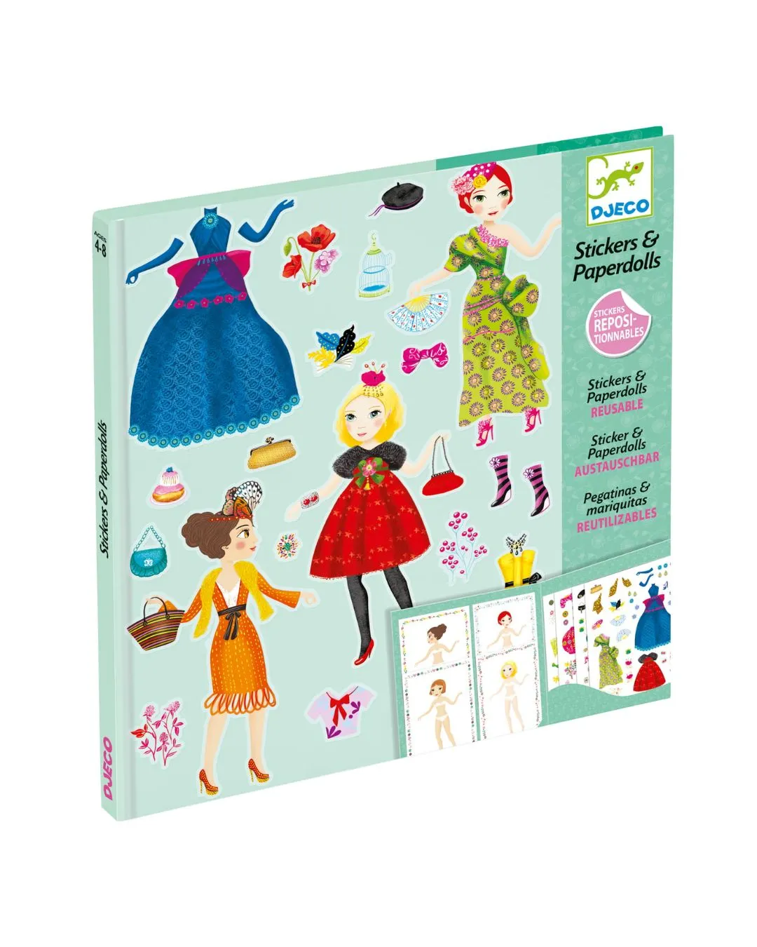 Djeco - zestaw kreatywny dla dzieci z naklejkami Moda