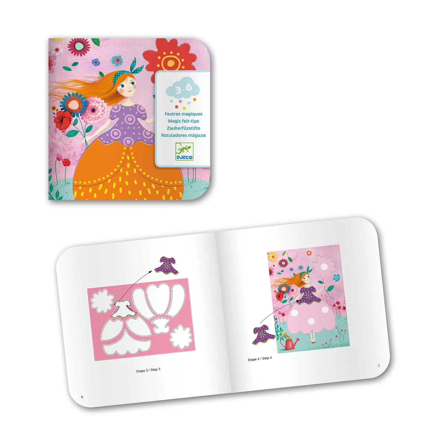 Djeco - zestaw artystyczny Pretty dresses Djeco - zestaw artystyczny Pretty dresses