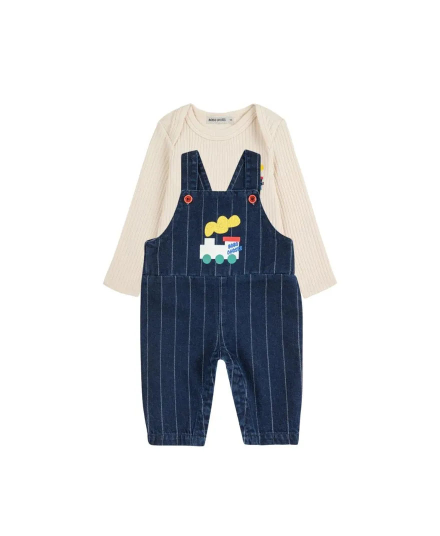 BOBO CHOSES - stylizacja niemowlęca Choo Choo z ogrodniczkami BOBO CHOSES - stylizacja niemowlęca Choo Choo z ogrodniczkami