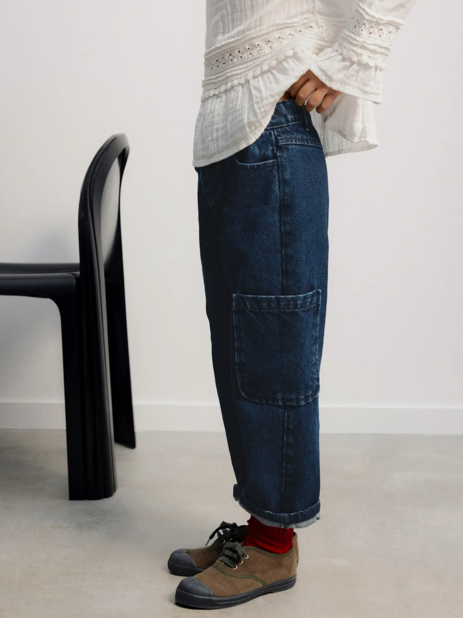 The New Society - spodnie jeansowe TNS Denim Pocket Trouser Dark Blue Denim The New Society - spodnie jeansowe TNS Denim Pocket Trouser Dark Blue Denim