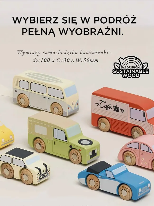Le Toy Van - Drewniane samochody vintage zestaw, zabawka dla dzieci