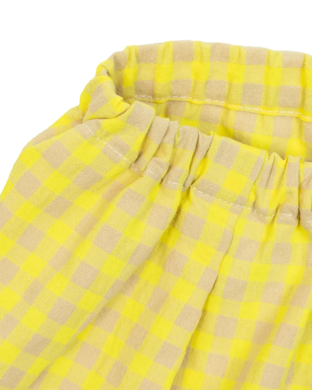 BOBO CHOSES - szorty dziecięce z tkaniny Vichy z falbaną multicolor 