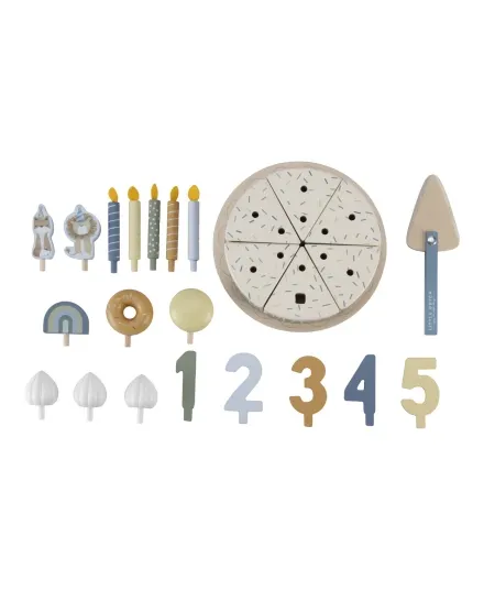 Little Dutch - drewniany torcik urodzinowy błękitny Little Dutch - drewniany torcik urodzinowy błękitny