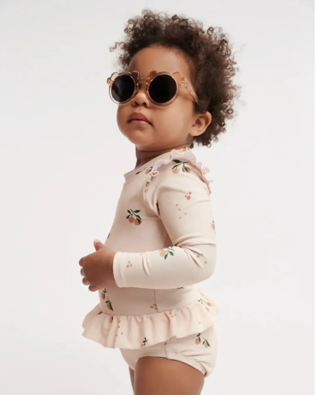 Liewood - okulary przeciwsłoneczne Darla Mr. Bear dla maluchów 1-3 lata Rose transparent