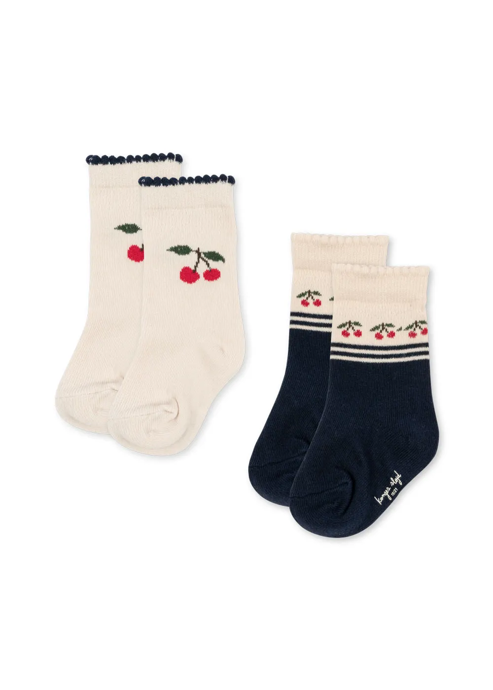 Konges Sløjd - skarpetki 2-pak Jaquard Socks Cherry Konges Sløjd - skarpetki 2-pak Jaquard Socks Cherry