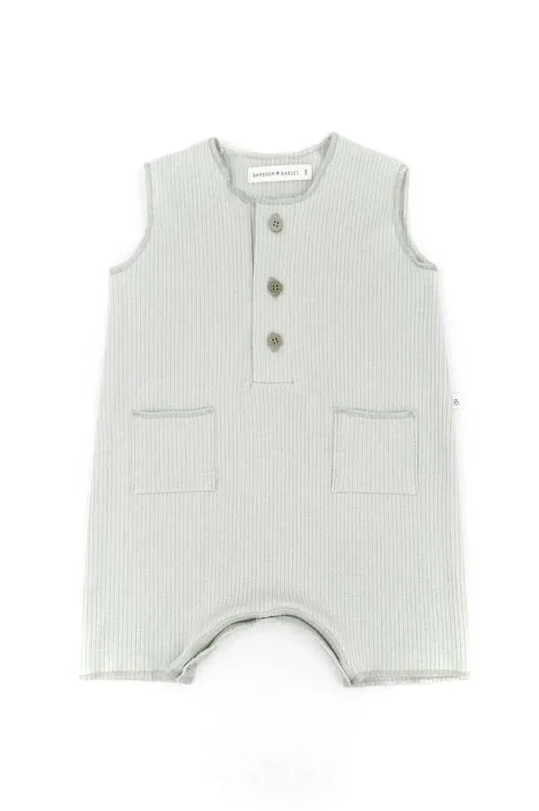 Bamboom - letni bambusowy rampers niemowlęcy Pure niebieski