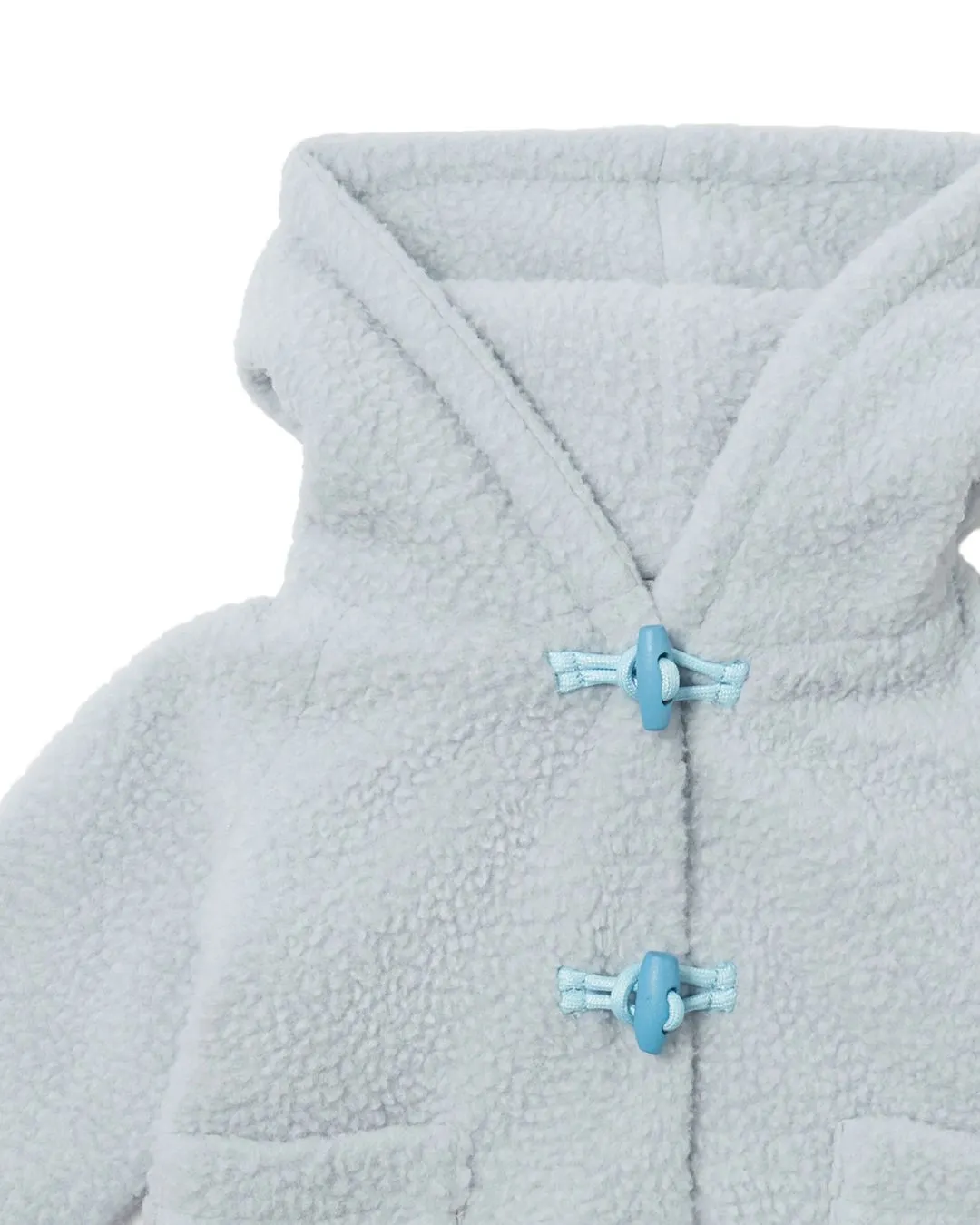 Stella McCartney - niebieska kurtka polarowa teddy fleece z kapturem Stella McCartney - niebieska kurtka polarowa teddy fleece z kapturem