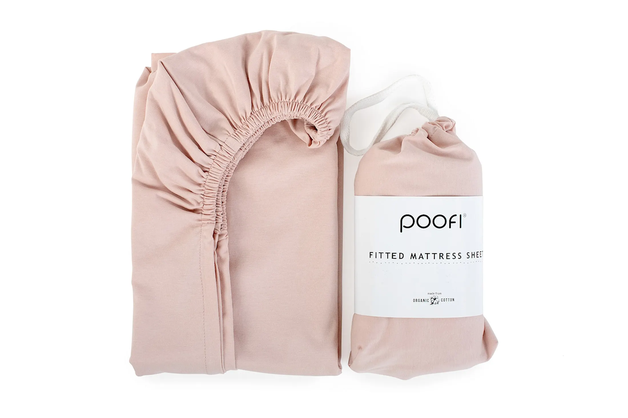 Poofi - prześcieradło Organic&Color 60x120 Pudrowy Poofi - prześcieradło Organic&Color 60x120 Pudrowy